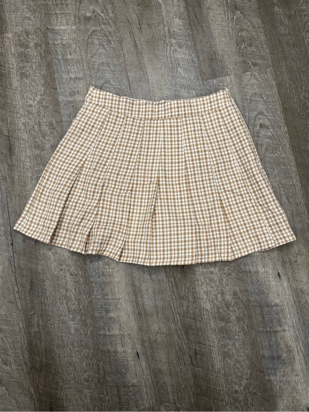 Cottagecore Coquette Brown Plaid Skort Sz Medium